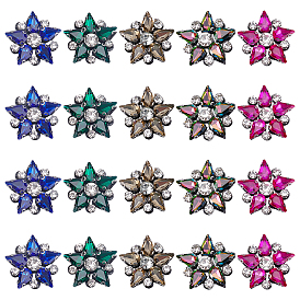 20 шт. 5 цветные стеклянные стразы звезды пришивные/приклеиваемые нашивки, аппликации из ткани