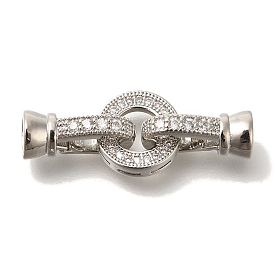 Латунное микропейв, прозрачный кубический цирконий, складные застежки, без кадмия, без никеля и без свинца, кольцо