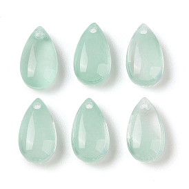 Transparent Glass Charms, Teardrop