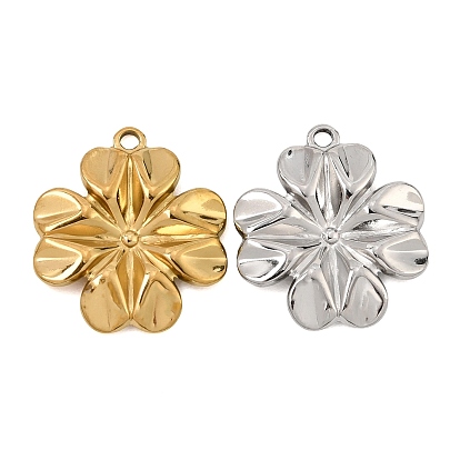 304 Stainless Steel Pendants, Flower Charms