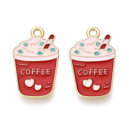 Подвески из сплава и эмали, амулеты чашка кофе, золотые