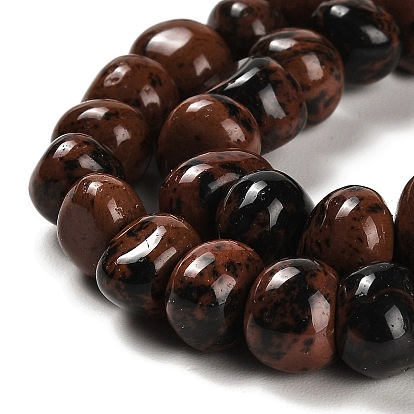 Natural Mahogany Obsidian Beads Strands, Nuggets, Tumbled Stone