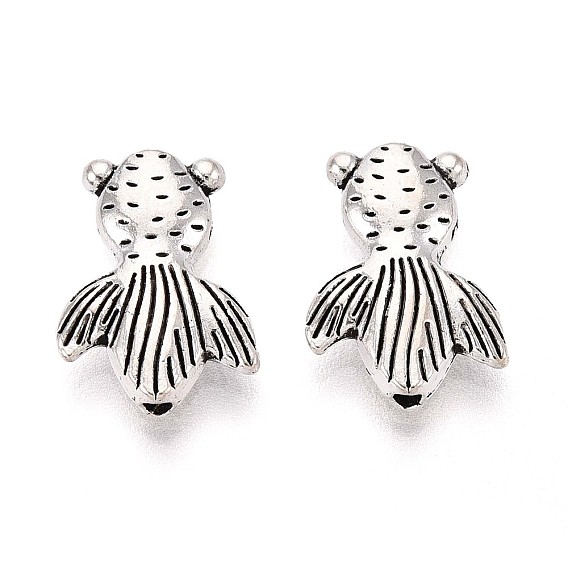 Сплавочные овальные бусины тибетского стиля , рыба, без кадмия и без свинца