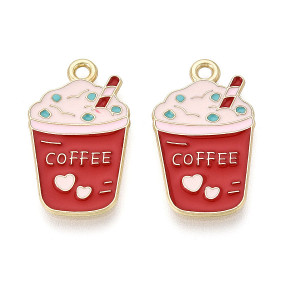 Подвески из сплава и эмали, амулеты чашка кофе, золотые