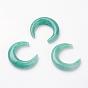 Natural Green Aventurine Beads, No Hole, Double Horn/Crescent Moon