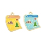 Pendentifs en émail , carte charmes, or