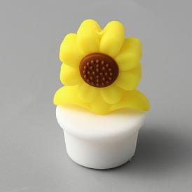 Perles de silicone écologiques de qualité alimentaire en pot de tournesol
