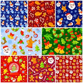 Cotton Fabric Christmas Fabric Bundles, Sewing Fabric Christmas Printing Quilting Fabric Patterns, for DIY Craft Christmas Party Supplies, Square