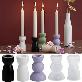 DIY Pillar Candle Holder Silicone Molds, Resin Plaster Cement Casting Molds