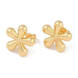 201 Stainless Steel Flower Stud Earrings, with 304 Stainless Steel Pin