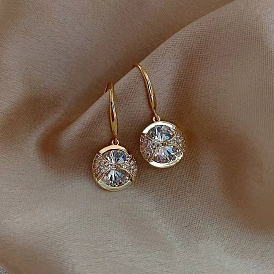 Glass Dangle Earrings, Alloy Rhinestone Earrings for Women, 925 Sterling Silver Pins
