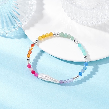 Браслеты с жемчугом кеши из натурального жемчужного барокко, браслеты из натуральных смешанных драгоценных камней для женщин