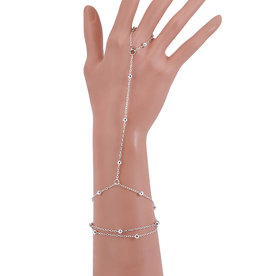 4шт. латунные цепочки-спутнички, браслеты-кольца, многорядные браслеты для женщин