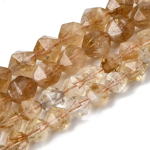 Нагретые нити из натуральных цитриновых бусин, звезды вырезать круглые бусы, граненые