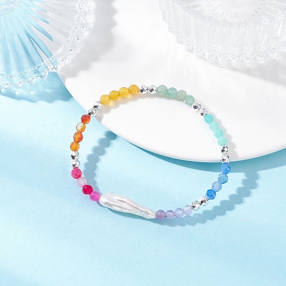 Браслеты с жемчугом кеши из натурального жемчужного барокко, браслеты из натуральных смешанных драгоценных камней для женщин