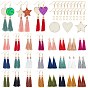 DIY Tassel Earring Making Kits,Including Undyed Wood Links, Polyester Tassel Big Pendants, Brass Earring Hooks and Iron Jump Rings