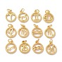 Brass Charms, with Jump Ring, Cadmium Free & Lead Free, Real 18K Gold Plated, Ring