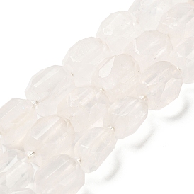 Natural Quartz Crystal Beads Strands, Nuggets, Faceted, with Seed Beads