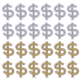 24 шт. 2 цвета полиэстер вышивка пришиваем на ткань заплатки, швейные украшения, знак доллара