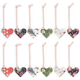 12шт 6 цвета напечатаны закладки из искусственной кожи, портативная закладка-кулон в форме сердца