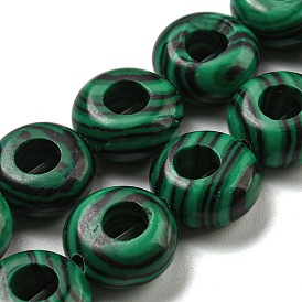 Synthetic Malachite Beads Strands, Rondelle