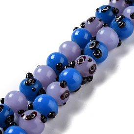 Handmade Lampwork Beads, Bumpy, Panda