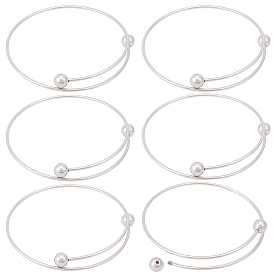 6шт. регулируемые 304 изготовление браслета-манжеты из нержавеющей стали, с разборным шаром, браслеты крутящего момента