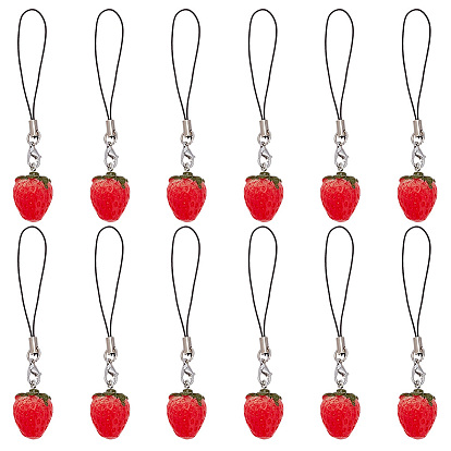 Милый клубничный декоративный нейлоновый ремешок для телефона, кулон для мобильного телефона для женщины и девушки