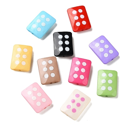 Непрозрачные акриловые бусины с распылением, прямоугольные