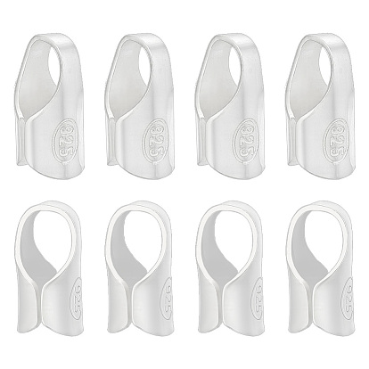Column Sterling Silver Cord Ends, End Caps, with Suede Fabric Square Silver Polishing Cloth