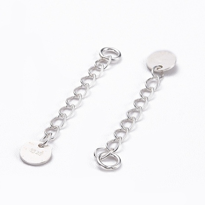 925 терминаторы из стерлингового серебра, концевая цепочка с плоскими круглыми подвесками