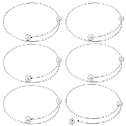 6шт. регулируемые 304 изготовление браслета-манжеты из нержавеющей стали, с разборным шаром, браслеты крутящего момента