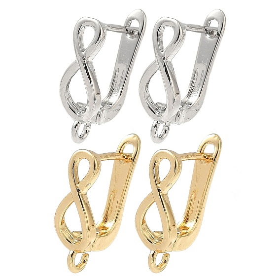 Латунная фурнитура для хооп серег, бесконечность, без кадмия и без свинца, долговечный, стойки покрытие