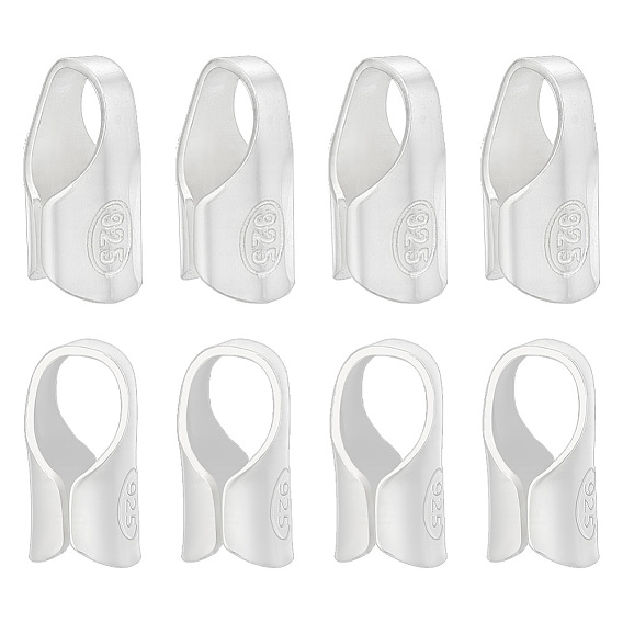 Column Sterling Silver Cord Ends, End Caps, with Suede Fabric Square Silver Polishing Cloth