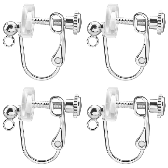 20шт. 316 фурнитура для сережек-клипс из нержавеющей стали, с 20 силиконовыми подушечками