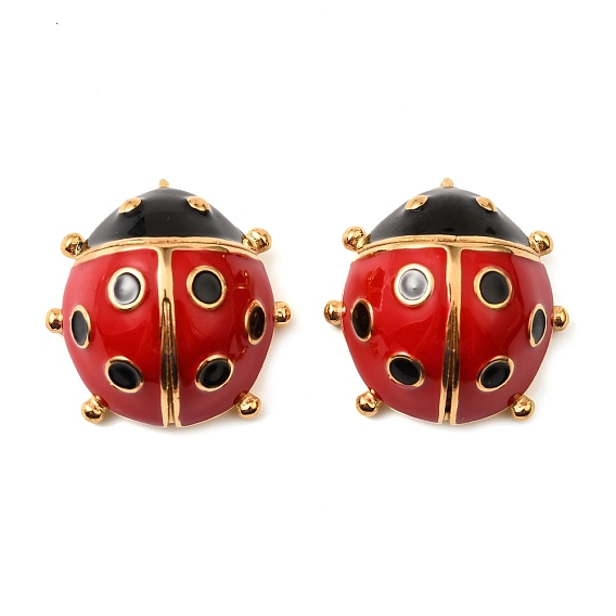 304 нержавеющей стальной эмали подвески, очарование божьей коровки, золотые