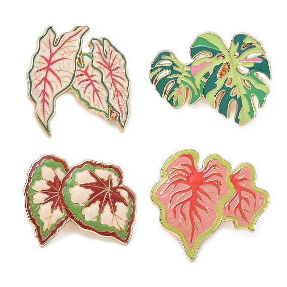 Leaf Enamel Pins, Alloy Lapel Pin Backs for Backpack Clothes, Golden