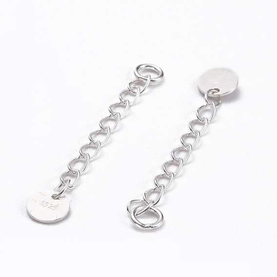 925 терминаторы из стерлингового серебра, концевая цепочка с плоскими круглыми подвесками