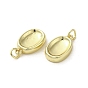 Rack Plating Brass Pendants, Lead Free & Cadmium Free, Long-Lasting Plated, Oval Charms