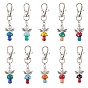 10 шт. грибной ангел стеклянный жемчуг и подвесные украшения лэмпворк, сплав поворотные застежки-лобстеры подвески для украшения сумки рюкзака