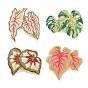 Leaf Enamel Pins, Alloy Lapel Pin Backs for Backpack Clothes, Golden