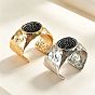 Alloy Jet Rhinestone Textured Open Cuff Bangles for Women, Oval