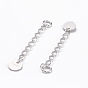 925 терминаторы из стерлингового серебра, концевая цепочка с плоскими круглыми подвесками