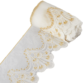 10 ярдов полиэстеровой цветочной вышивки кружевной отделки, аксессуары для одежды