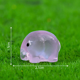 Фигурки слонов из светящейся смолы 3d, для домашнего украшения рабочего стола, светится в темноте