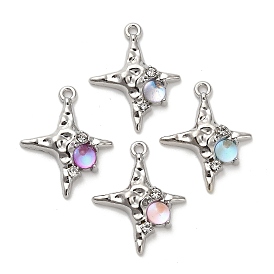 Platinum Alloy Glass Pendants, with Resin, Star