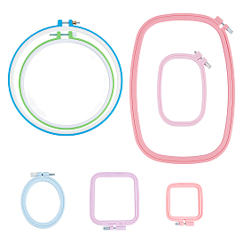 7 шт. 7 стили регулируемые пяльцы для вышивания из АБС-пластика, вышивка крестиком обручи, для шитья, проект по рукоделию и вышивке своими руками