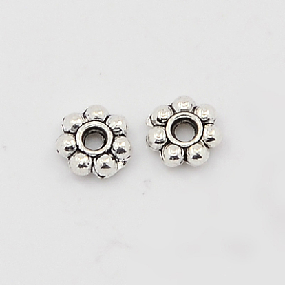Alliage de perles d'entretoise de style tibétain, fleur, sans nickel