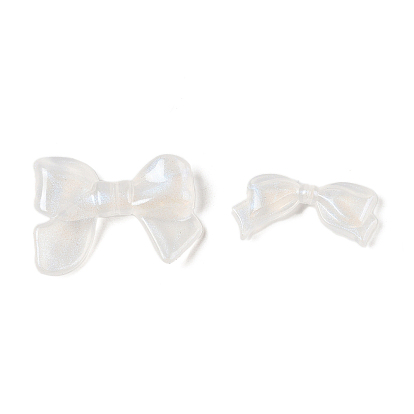 Прозрачные акриловые бусины, бантом, с блеском порошок