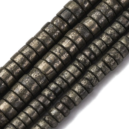 Природного пирита бисер нитей, диск, Heishi бусы